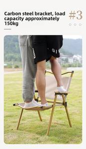 Ensemble de chaises pliantes de camping d'extérieur en gros, couleur kaki, motif bois, portables - Product Image 6