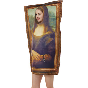 Adulte enfant <span class=keywords><strong>Mona</strong></span> Lisa Costumes muraux accessoires Halloween unisexe Cosplay drôle le cri Mural habiller Performance vêtements - Product Image 3