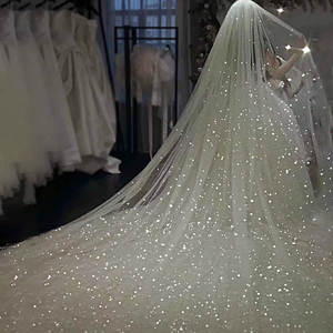 क्वीन्सटाउन फैंसी दुल्हन लक्जरी ग्लिटर ब्राइडल विल्स एक परत लंबी निशान हाथी की एक परत लंबी निशान वाली महिला - Product Image 4