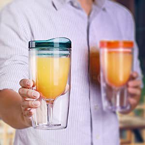 Vaso Acrílico Clásico de Doble Pared de 16oz con Tapa Redonda y Popote, Plástico Transparente con Rayas, Ideal para Regalos Empresariales - Product Image 2