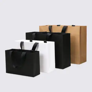 Custom Branded Products Boutique Carrier Bags Bolsas Packaging Bag Foldable Reusable Paperbag Paper Shopping Bag With Logo