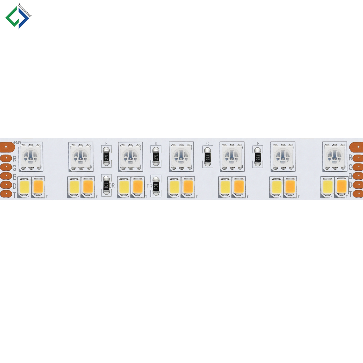12V single row 12mm 2835 RGB 2835 high CRI bi color Ra95 chroma RGBBI led strip