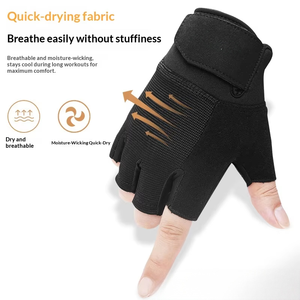 Gants de musculation professionnels personnalisés avec logo pour hommes et femmes - Gants de sport antidérapants rembourrés pour la musculation en salle de sport, haltères, demi-doigts - Product Image 3