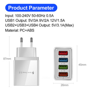 <span class=keywords><strong>Jmax</strong></span> – Hub USB Portable à 4 ports, avec lumière LED, prise EU US UK, adaptateur de téléphone Portable, chargeur mural, vente en gros - Product Image 3