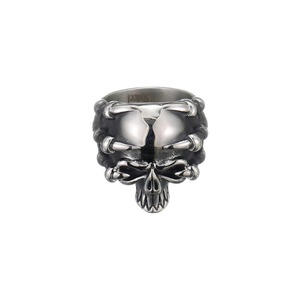 Joyería Punk al por Mayor, Anillos de Calavera de Acero Inoxidable con Circonita Roja Vintage - Product Image 2