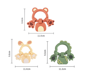 Juguetes de Silicona Suave de Grado Alimenticio para Bebés, para Aliviar las Encías Doloridas, Pulsera de Dentición con Forma de Oso, Conejo y Dinosaurio para Recién Nacidos - Product Image 2