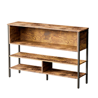 Table console moderne 3 niveaux en métal et bois avec plateau miroir, prix usine, pour salon, entrée, villa, couleur personnalisable – Vente chaude