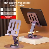 Support de téléphone pliant rotatif à 360 degrés en alliage d'aluminium étanche Support de téléphone universel en métal pour lit de tablette de bureau