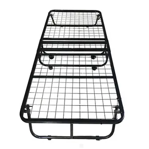 Nero di alta qualità portatile campeggio all'aperto Picnic viaggio pieghevole letti per adulti con materasso con struttura in metallo - Product Image 1