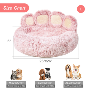 Venta al por mayor: Cama redonda de felpa suave y lujosa para perros con orejas, diseño de donut, personalizada y adorable. - Product Image 3