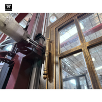 Porte française moderne en laiton verre acier pour villas grilles forgées à la main Portes extérieures doubles en fer forgé design