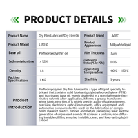 Lubrifiant à film sec PFPE PTFE de 3 microns avec un faible coefficient de friction pour l'électronique de précision et les instruments optiques