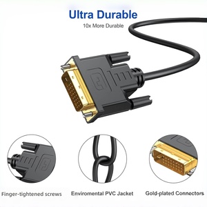 Câble DVI plaqué or DFX 1,8 m 24+1 Dual Link, câble vidéo HD 1080P flexible avec noyaux de ferrite pour moniteur de jeu et carte graphique - Product Image 5