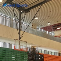 Avant FIBA plafond suspendu palan électrique panier de basket-ball gymnase réglage de la hauteur avant-pliant buts de basket-ball motorisés