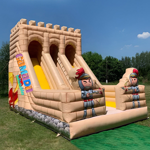 Toboggan aquatique gonflable pour excavateur, toboggan sec gonflable à double piste, idéal pour les garçons, toboggan gonflable pour fête d'enfants, toboggan de parc gonflable - Vente chaude - Product Image 2