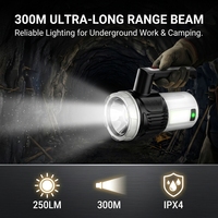 Linterna LED de Alta Potencia 2400mAh para Camping, Portátil, con Gancho para Colgar, Recargable Tipo-C, para Senderismo y Aventuras