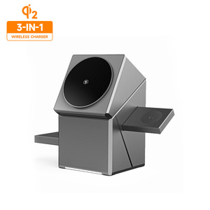 Viña Estación de Carga Inalámbrica 3-en-1 Qi2 TRUE 15W, <span class=keywords><strong>Cargador</strong></span> Inalámbrico Rápido Magnético 5W, CA 15W, PD, Soporte para Teléfono - Product Image 1