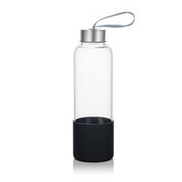 Bouteille d'eau sport Boston personnalisée avec logo, 500 ml (16 oz), en verre borosilicate haut de gamme, fabriquée à la main, écologique, compatible lave-vaisselle et micro-ondes