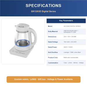 1.0 L Smart 1350 W <strong>Double</strong> Layer Cordless Electric Kettle with Temperature <strong>Control</strong> and Anti-overflow Lid for Household Use - Product Image 5