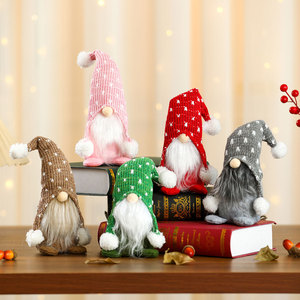 New <b>Christmas</b> polka dot knitted hat, seated figurine, home decor, hotel <b>window</b> <b>display</b>, gift decoration. - Product Image 1
