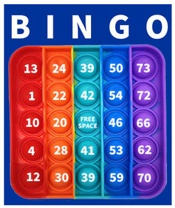Carte de <span class=keywords><strong>bingo</strong></span> Push It Popit, <span class=keywords><strong>Pop</strong></span> Bubble Fidget, pas besoin de jetons - Product Image 2