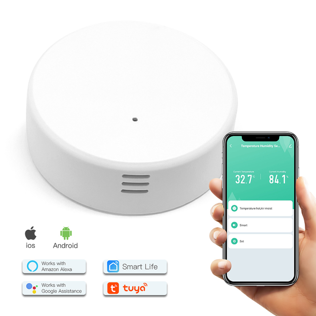 MVAVA Smart Home TUYA Smart Temperature and Humidity Sensor Temperature and Humidity Sensor Zigbee Sensor