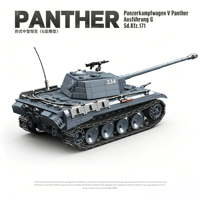 Tanque Mediano Alemán Panther Ausf.G Versión Tardía de la Segunda Guerra Mundial, Juguete de Construcción de Soldados Unisex de Plástico ABS para Mayores de 14 Años