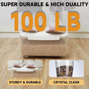 Wholesale <b>Large</b> Capacity Clear Plastic Rice Dispenser Box and Measuring <b>Cup</b> Sealed Grain Storage Container for Food Storage - Product Image 3