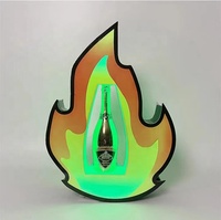 Logo personnalisé acrylique flamme illuminée vip bouteille service led signe lumineux led bouteille présentateur