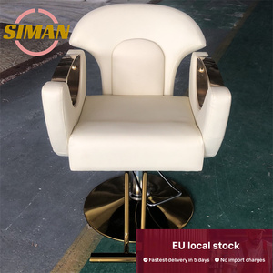 Fauteuil de coiffure professionnel Siman EU en stock <span class=keywords><strong>local</strong></span>, chaise élégante pour femme avec revêtement en cuir PU amélioré et cadre doré pour salon de coiffure - Product Image 2