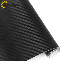 Auto-adhésif de dégagement d'air emballage automatique 3D film de vinyle d'enveloppe de voiture de fiber de carbone avec la couleur noire