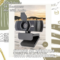 ZYKD SYONG 4K Otomatik Odaklamalı Web Kamerası UHD 30fps 8 Mega CMOS Mikrofonlu USB Eğitim Canlı Konferans Masaüstü Dizüstü Bilgisayar PC 4K Bilgisayar için