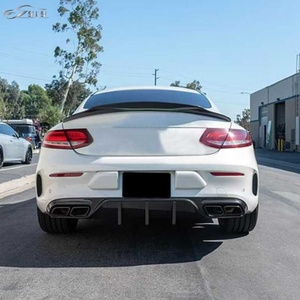 W205 C63 Coupe Am Style Carbon Fiber <span class=keywords><strong>Diffuser</strong></span>, untuk knalpot ventilasi, Bumper belakang, bibir <span class=keywords><strong>Diffuser</strong></span> untuk <span class=keywords><strong>C</strong></span> <span class=keywords><strong>Class</strong></span> W205 C63 2015-2021 - Product Image 4