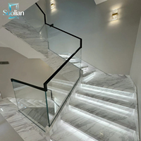 Système de balustrade en aluminium et verre en gros avec verre trempé pour balcon, escalier et terrasse