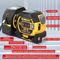 Télémètre laser industriel 3-en-1, instrument numérique pour mesurer la distance, la surface et le volume, ruban à mesurer laser haute précision