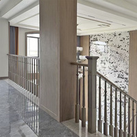 Qijia Yishu, style chinois moderne, garde-corps droit personnalisé, panneau décoratif en bois massif pour escaliers intérieurs, respectueux de l'environnement 1