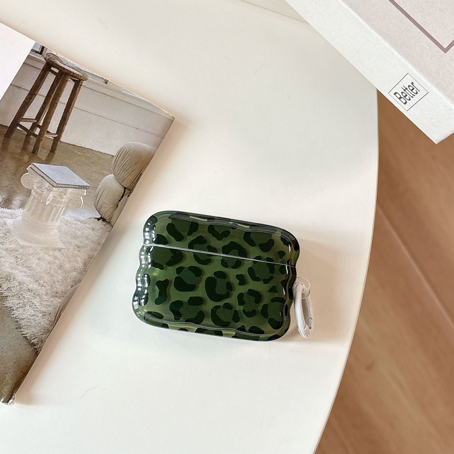 Dark green leopard print