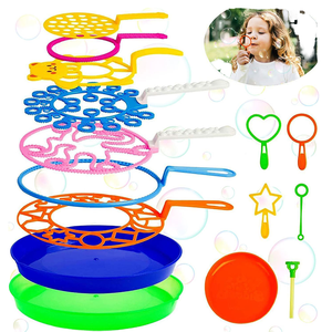Juego de 20 varitas de burbujas grandes de plástico al por mayor para niños de 14 años en adelante, actividad de verano al aire libre con bandeja - Product Image 1