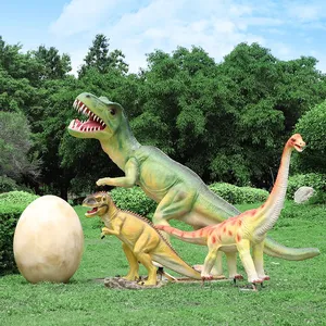 Fiberglass dinosaur statue resin dino props for outdoor jurassic theme city park decoration