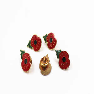 Jrj Cherish <span class=keywords><strong>Peace</strong></span> Poppy หมุดโลหะชุบทองผีเสื้อคลัทช์ธงประเทศ Debossed สีเติมกีฬาโปรโมชั่น - Product Image 4