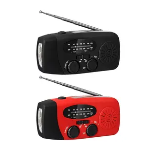 1200mAh multifunzionale Radio manovella solare ricarica USB FM AM meteo Radio emergenza LED torcia Power Bank