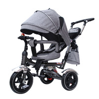 Poussette pour bébé 4 en 1, tricycle à 3 roues pour filles, tricycle à poussée pour enfants en bas âge