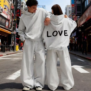 Conjuntos Deportivos de Felpa Francesa Gruesa, Unisex, de Algodón, Sudaderas con Capucha Extra Grandes y Pantalones Deportivos, Conjuntos Deportivos Personalizados para Hombre - Product Image 1