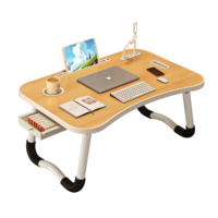 Bureau pliable en bois et alliage d'aluminium, facile à assembler, pour ordinateur, idéal pour le bureau à domicile ou la chambre, avec des fonctions de rangement