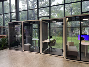 Cabine de bureau privée modulaire pré-assemblée insonorisée moderne OEM/ODM pour hôtels, salons, centres commerciaux-Réunion té<span class=keywords><strong>l</strong></span>éphonique acoustique - Product Image 3