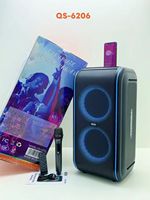 Haut-parleur Bluetooth 5.3 QS-6206 pour le commerce international, double haut-parleur de 6,5 pouces 40W avec batterie intégrée, idéal pour le KTV à domicile et les événements extérieurs