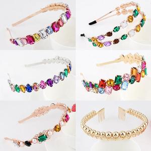 Diademas de Cristal de Lujo Coloridas, Accesorios para el Cabello para Mujeres y Niñas, Diademas Brillantes con Perlas Simuladas Estilo Coreano, Venta al por Mayor de Accesorios para el Cabello, Regalos - Product Image 2