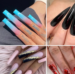 Capsules d'Ongles Longs en Acrylique Transparent Forme Amande French et Coffin, Fournitures pour Faux Ongles à Couverture Complète ou Partielle, Pointes en Gel Souple - Product Image 6