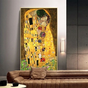 Kit di Pittura Diamante SONGWOO con Motivo Dorato 'Il Bacio' di Klimt, Amanti Romantici, Arte Classica Mondialemente Famosa - Product Image 1