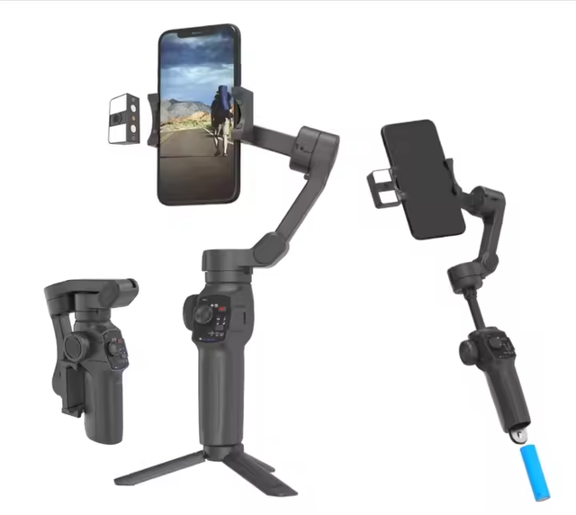 L9 3 Axis Handheld Anti-shake Built-in Extension Rod Auto Face Tracking Battery Detachable Phone Gimbal Stabilizer